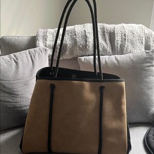 Elegant Tan and Black Women's Tote Bag